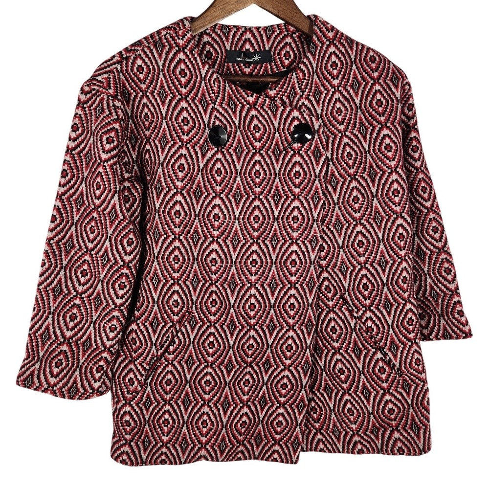Isabel Marant‎ Etoile Multicolor Geometric Wool Cotton Blazer Size Medium